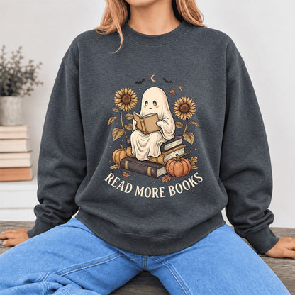 Read More Books Softstyle Sweatshirt | Halloween Book Lover Gift Dark Heather