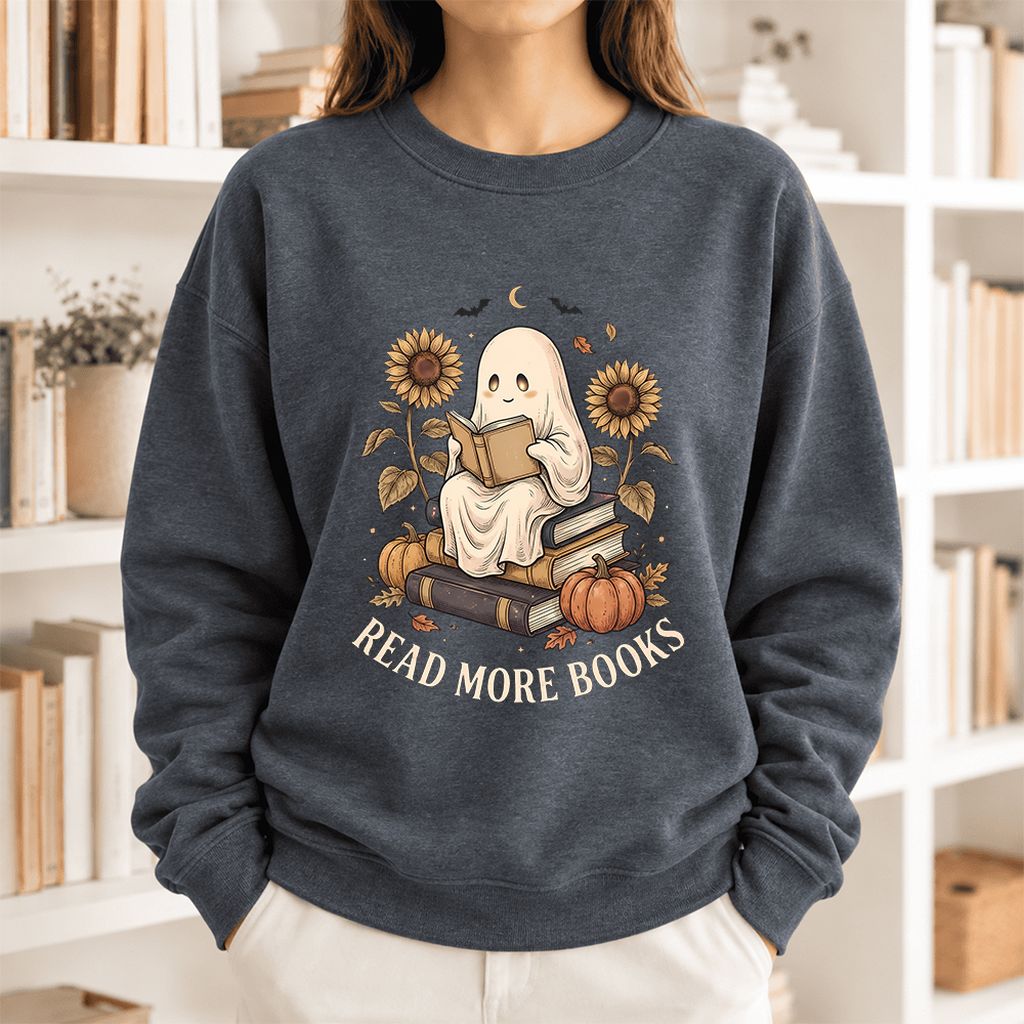 Read More Books Softstyle Sweatshirt | Halloween Book Lover Gift Dark Heather