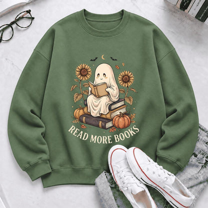 Read More Books Softstyle Sweatshirt | Halloween Book Lover Gift Military Green