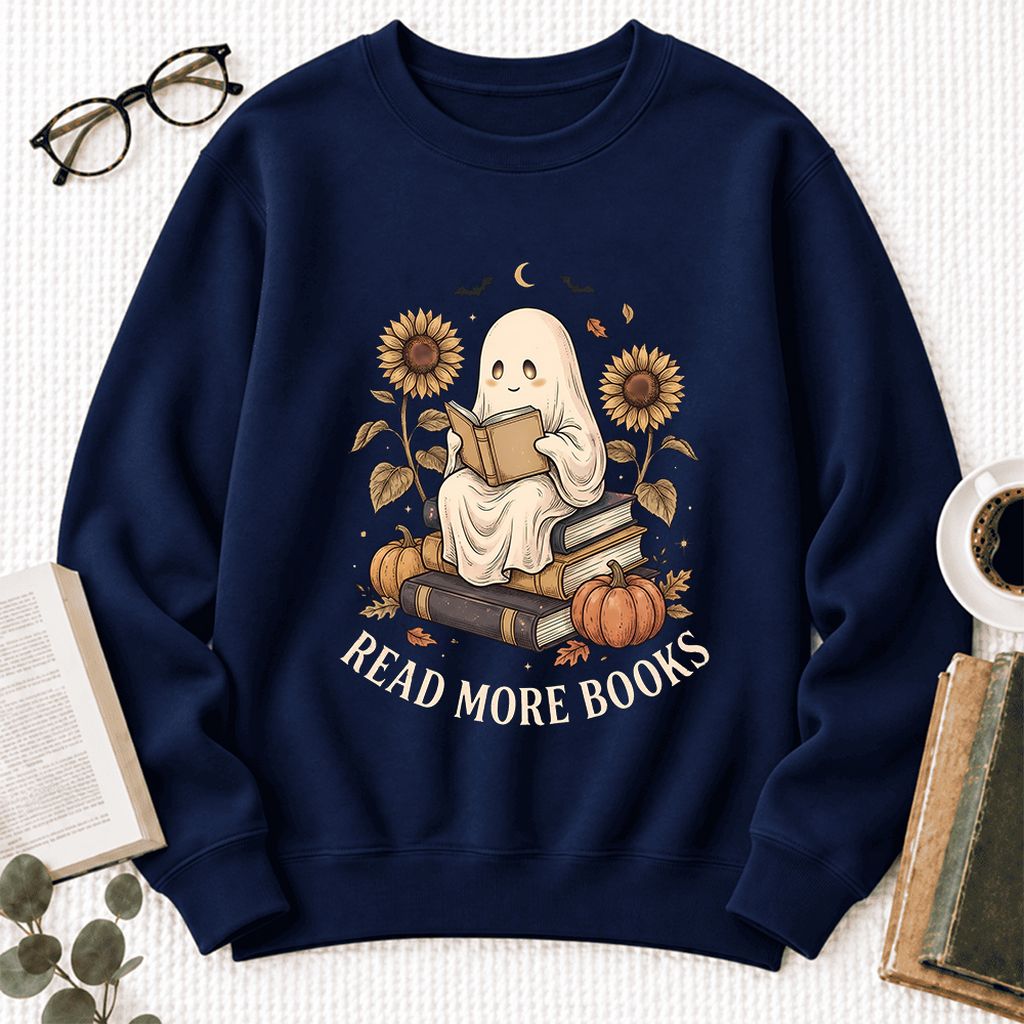 Read More Books Softstyle Sweatshirt | Halloween Book Lover Gift Navy