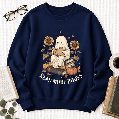 Read More Books Softstyle Sweatshirt | Halloween Book Lover Gift Navy