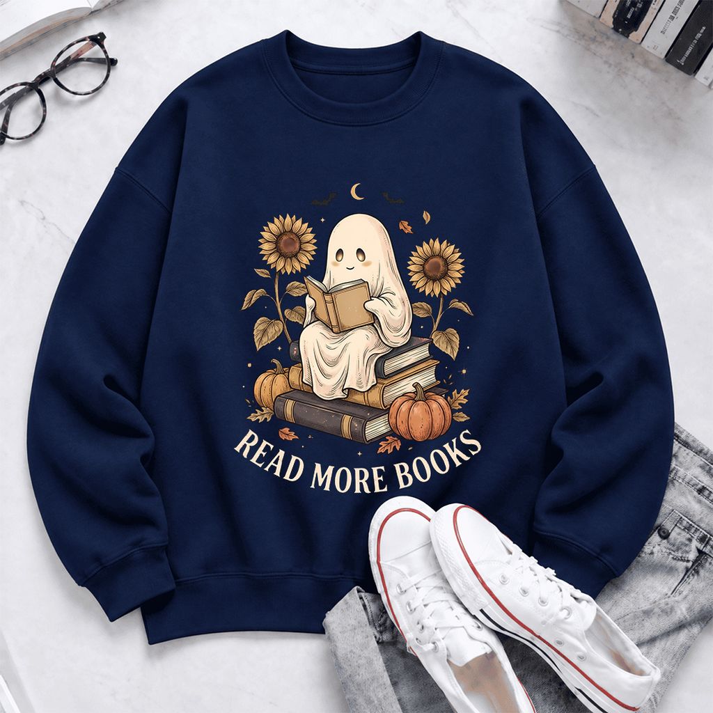 Read More Books Softstyle Sweatshirt | Halloween Book Lover Gift Navy