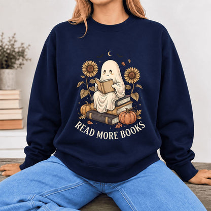 Read More Books Softstyle Sweatshirt | Halloween Book Lover Gift Navy