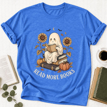 Read More Books Ultra-Soft Cotton T-Shirt | Cozy Book Lover Gift Heather True Royal