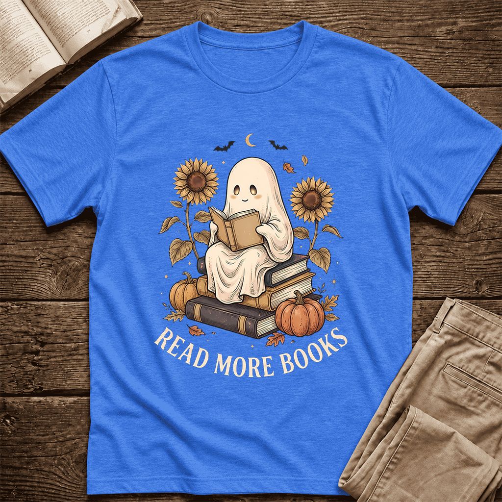 Read More Books Ultra-Soft Cotton T-Shirt | Cozy Book Lover Gift Heather True Royal