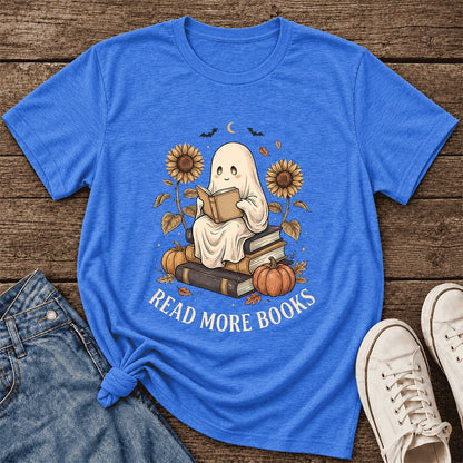 Read More Books Ultra-Soft Cotton T-Shirt | Cozy Book Lover Gift Heather True Royal