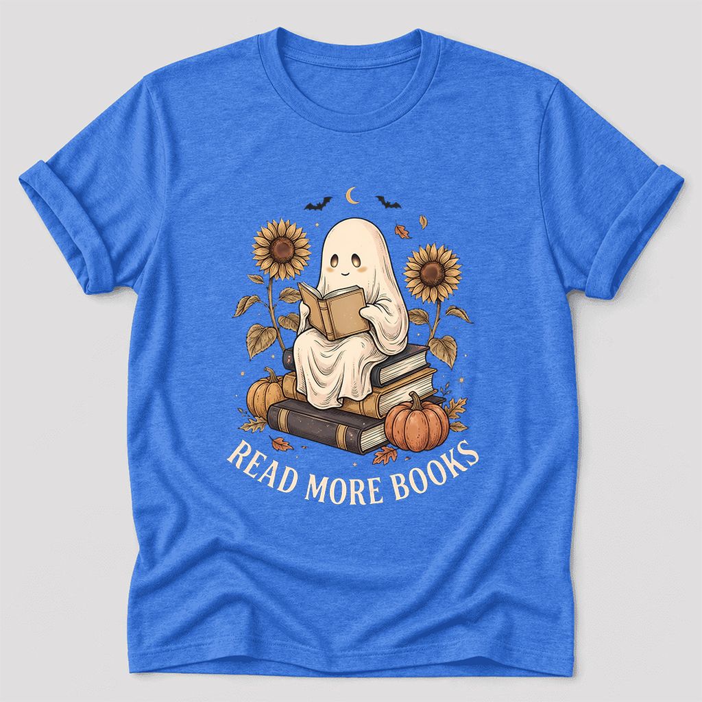 Read More Books Ultra-Soft Cotton T-Shirt | Cozy Book Lover Gift Heather True Royal