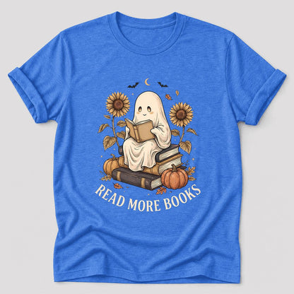 Read More Books Ultra-Soft Cotton T-Shirt | Cozy Book Lover Gift Heather True Royal