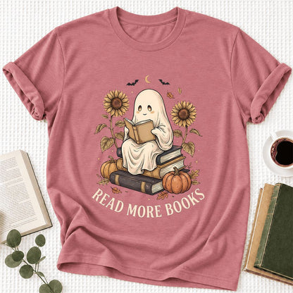 Read More Books Ultra-Soft Cotton T-Shirt | Cozy Book Lover Gift Mauve