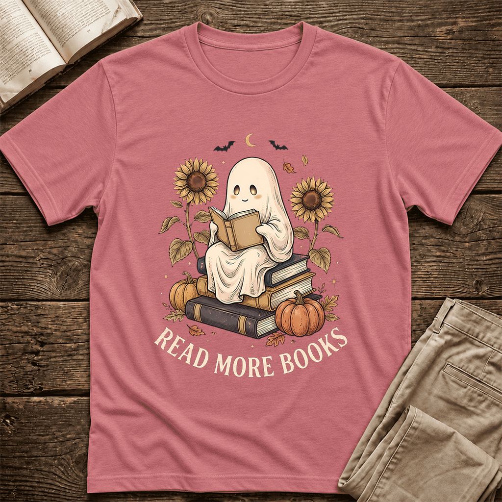 Read More Books Ultra-Soft Cotton T-Shirt | Cozy Book Lover Gift Mauve