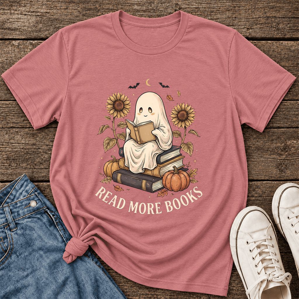 Read More Books Ultra-Soft Cotton T-Shirt | Cozy Book Lover Gift Mauve