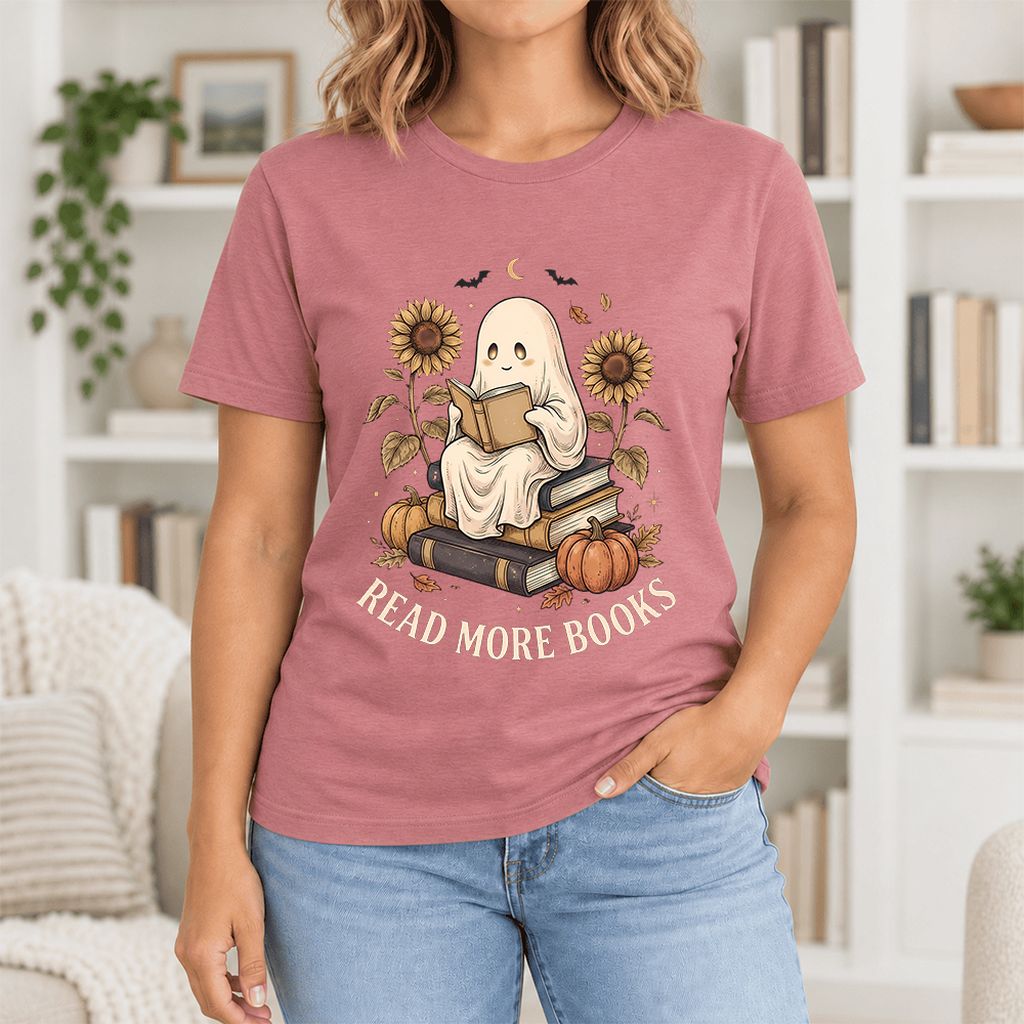 Read More Books Ultra-Soft Cotton T-Shirt | Cozy Book Lover Gift Mauve
