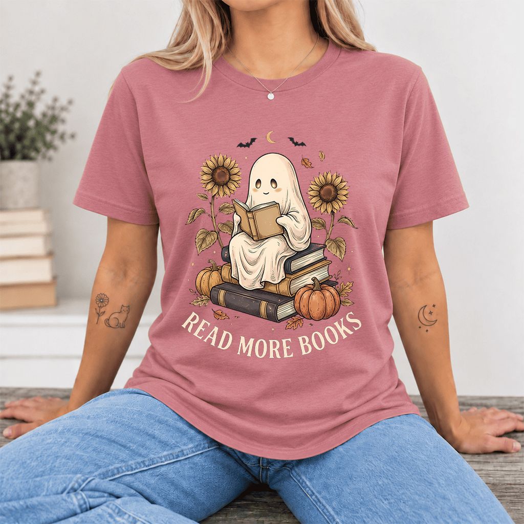 Read More Books Ultra-Soft Cotton T-Shirt | Cozy Book Lover Gift Mauve