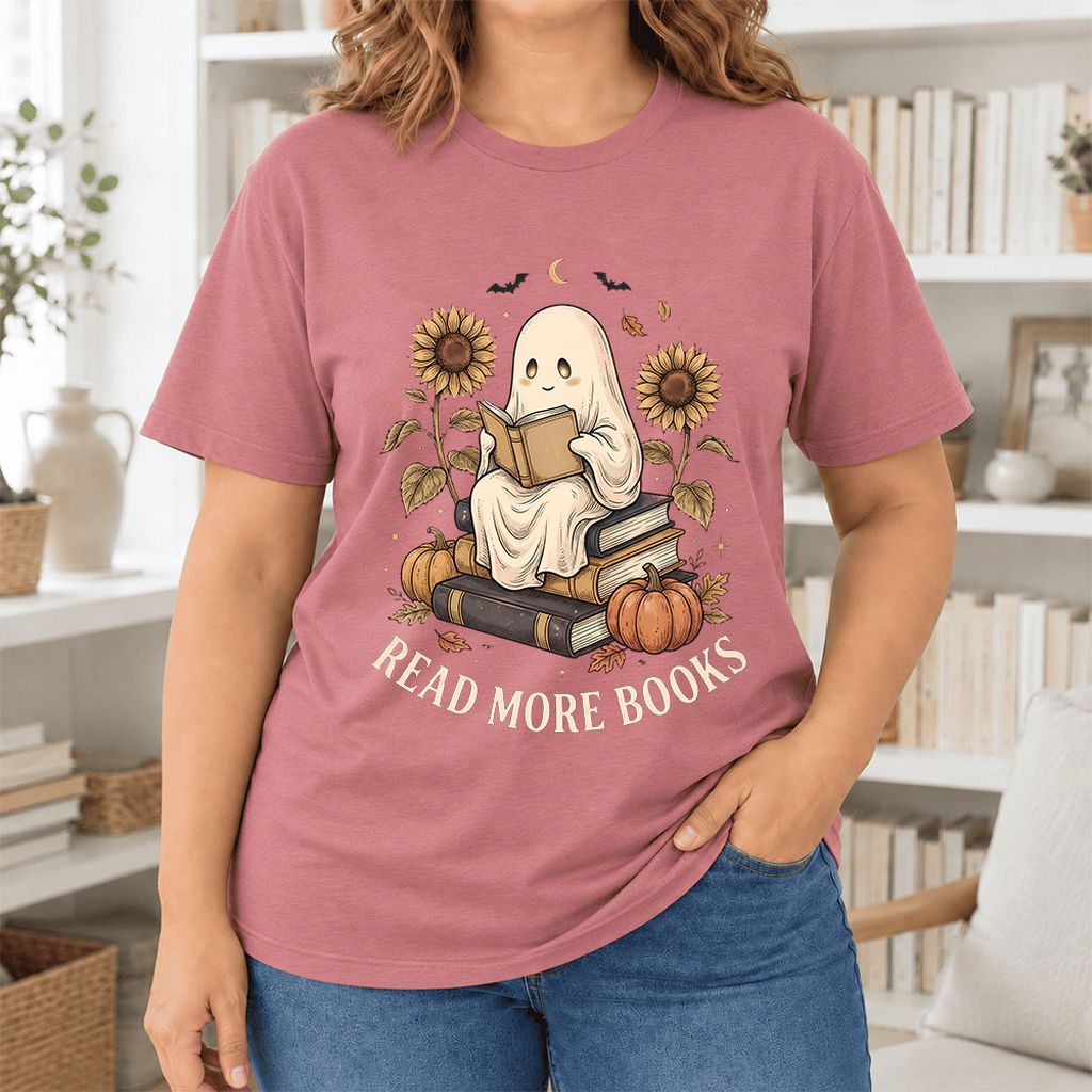 Read More Books Ultra-Soft Cotton T-Shirt | Cozy Book Lover Gift Mauve