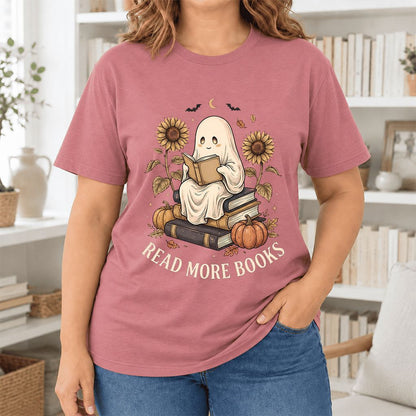 Read More Books Ultra-Soft Cotton T-Shirt | Cozy Book Lover Gift Mauve
