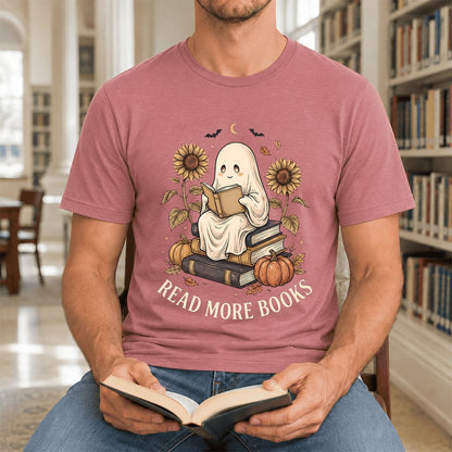 Read More Books Ultra-Soft Cotton T-Shirt | Cozy Book Lover Gift Mauve