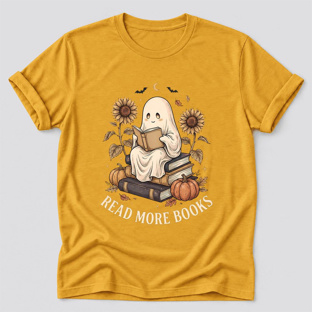 Read More Books Ultra-Soft Cotton T-Shirt | Cozy Book Lover Gift Mustard