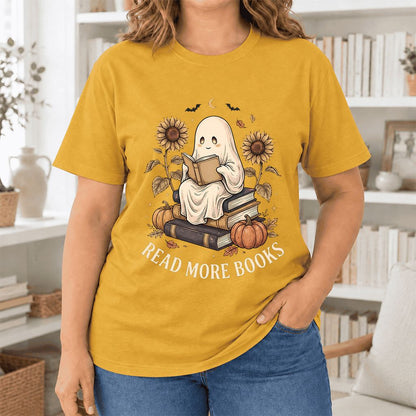 Read More Books Ultra-Soft Cotton T-Shirt | Cozy Book Lover Gift Mustard