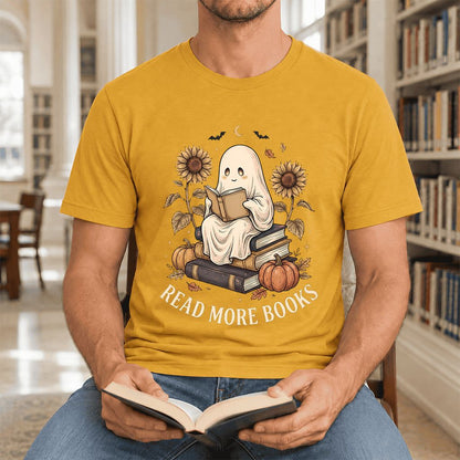 Read More Books Ultra-Soft Cotton T-Shirt | Cozy Book Lover Gift Mustard