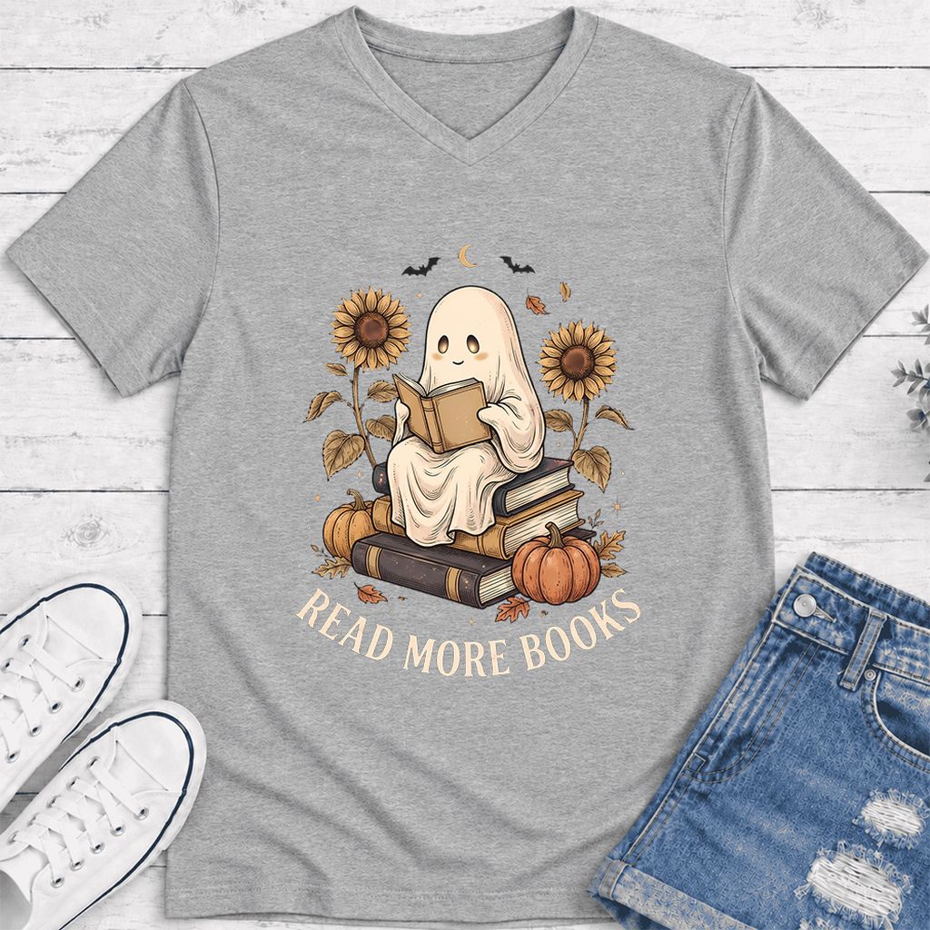 Read More Books Ultra-Soft V-Neck | Cozy Book Lover Gift Athletic Heather