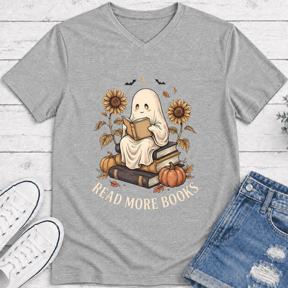 Read More Books Ultra-Soft V-Neck | Cozy Book Lover Gift Athletic Heather