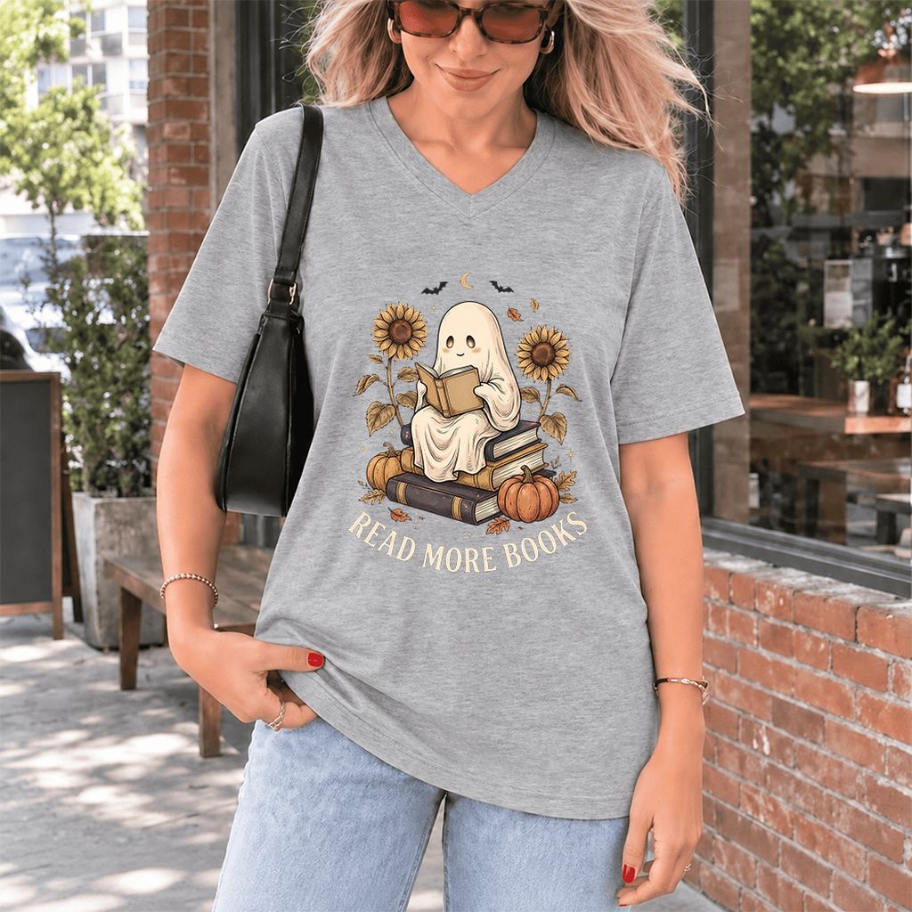 Read More Books Ultra-Soft V-Neck | Cozy Book Lover Gift Athletic Heather