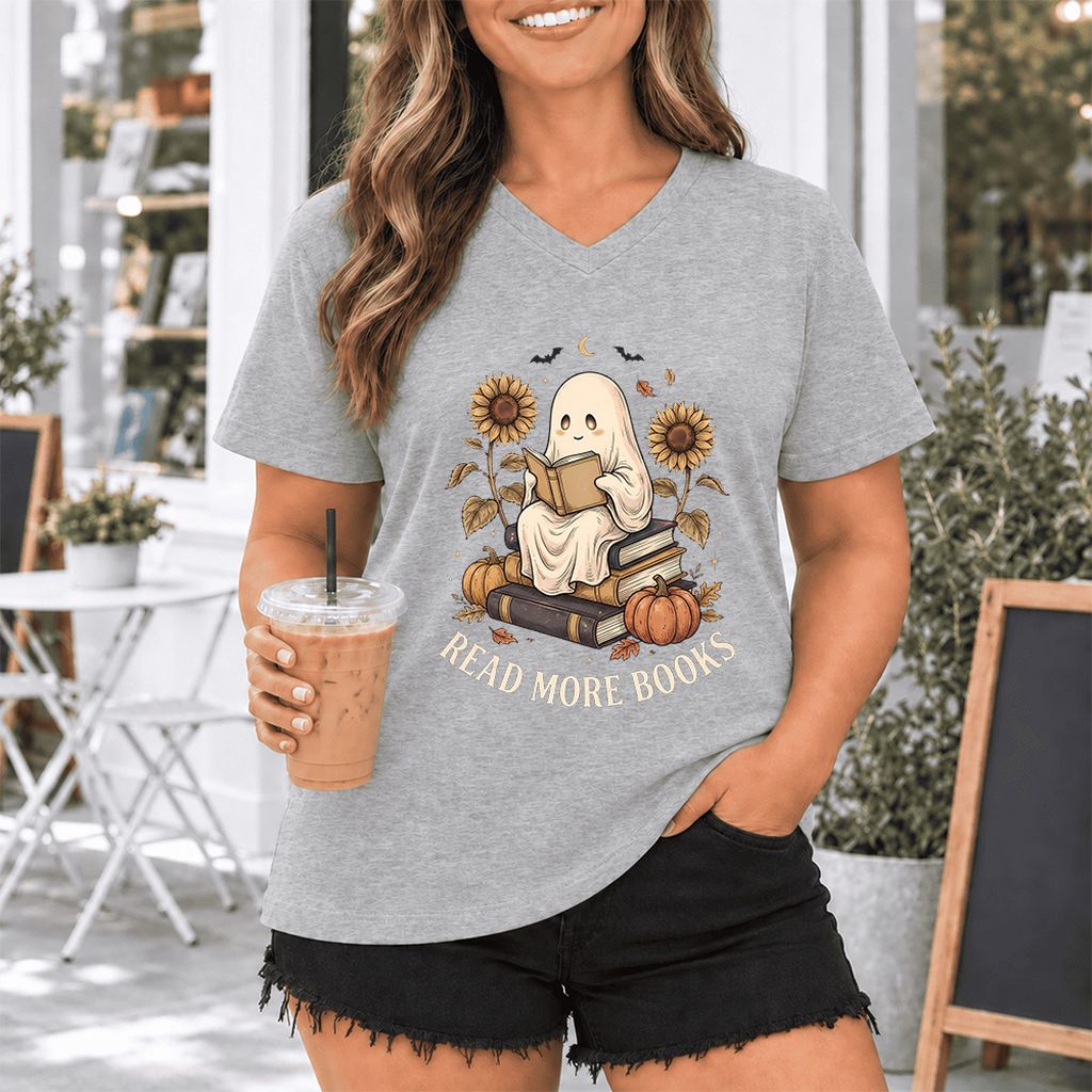 Read More Books Ultra-Soft V-Neck | Cozy Book Lover Gift Athletic Heather