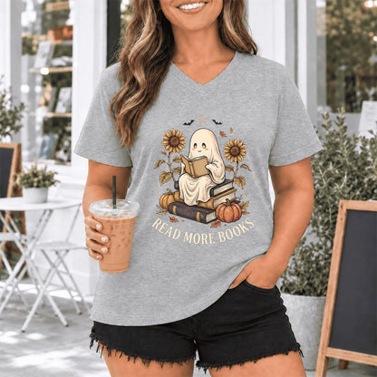 Read More Books Ultra-Soft V-Neck | Cozy Book Lover Gift Athletic Heather