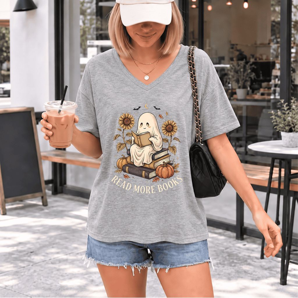 Read More Books Ultra-Soft V-Neck | Cozy Book Lover Gift Athletic Heather