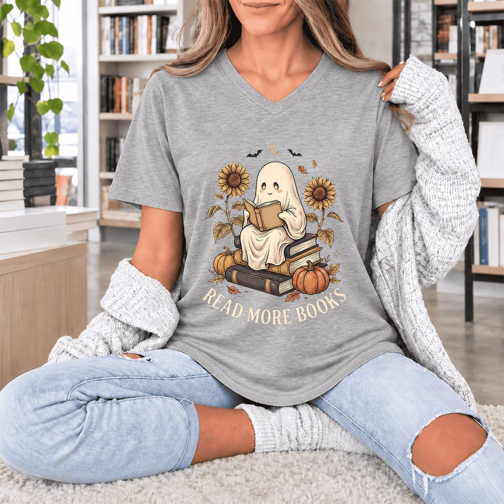 Read More Books Ultra-Soft V-Neck | Cozy Book Lover Gift Athletic Heather