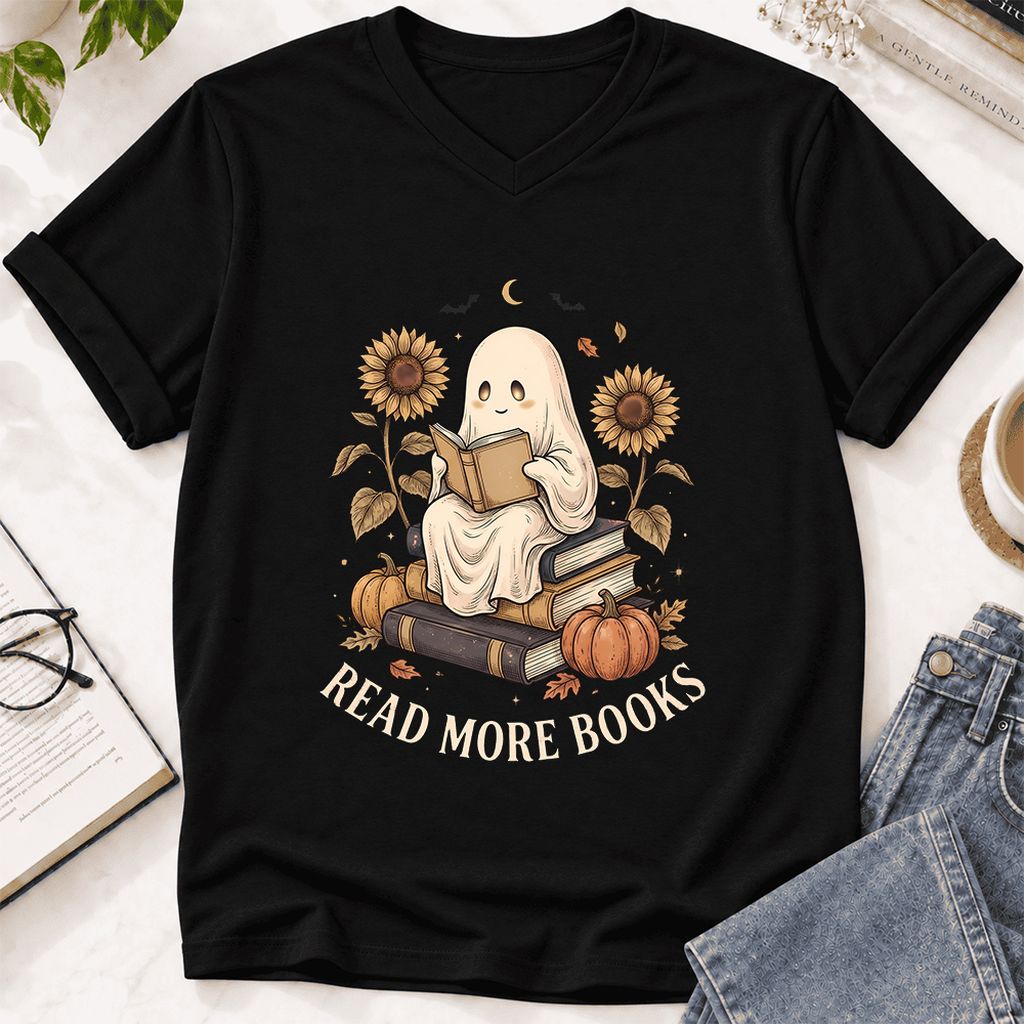 Read More Books Ultra-Soft V-Neck | Cozy Book Lover Gift Black