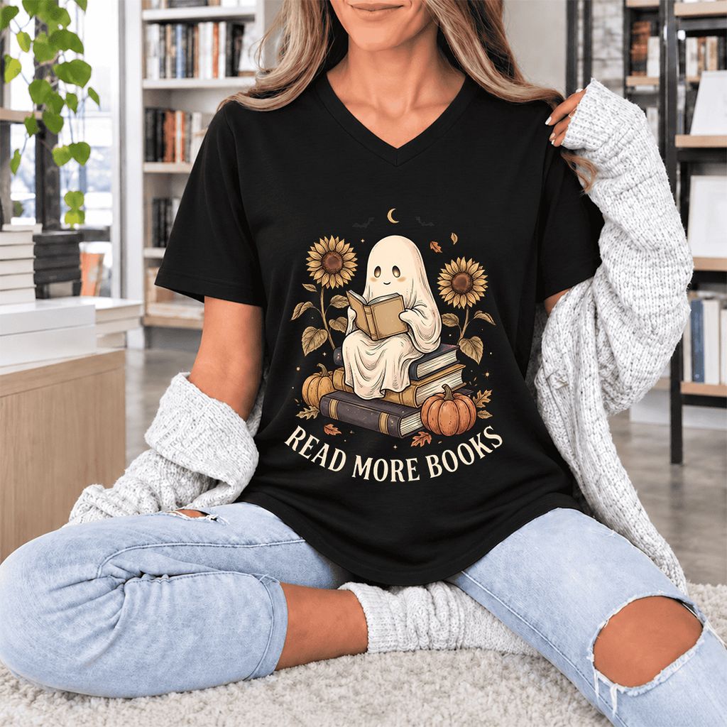 Read More Books Ultra-Soft V-Neck | Cozy Book Lover Gift Black