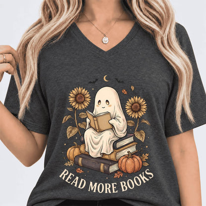 Read More Books Ultra-Soft V-Neck | Cozy Book Lover Gift Dark Grey Heather