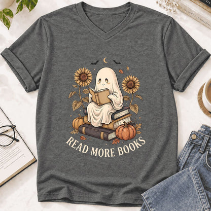 Read More Books Ultra-Soft V-Neck | Cozy Book Lover Gift Deep Heather