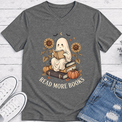 Read More Books Ultra-Soft V-Neck | Cozy Book Lover Gift Deep Heather