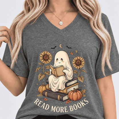 Read More Books Ultra-Soft V-Neck | Cozy Book Lover Gift Deep Heather