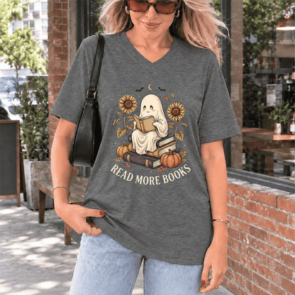 Read More Books Ultra-Soft V-Neck | Cozy Book Lover Gift Deep Heather