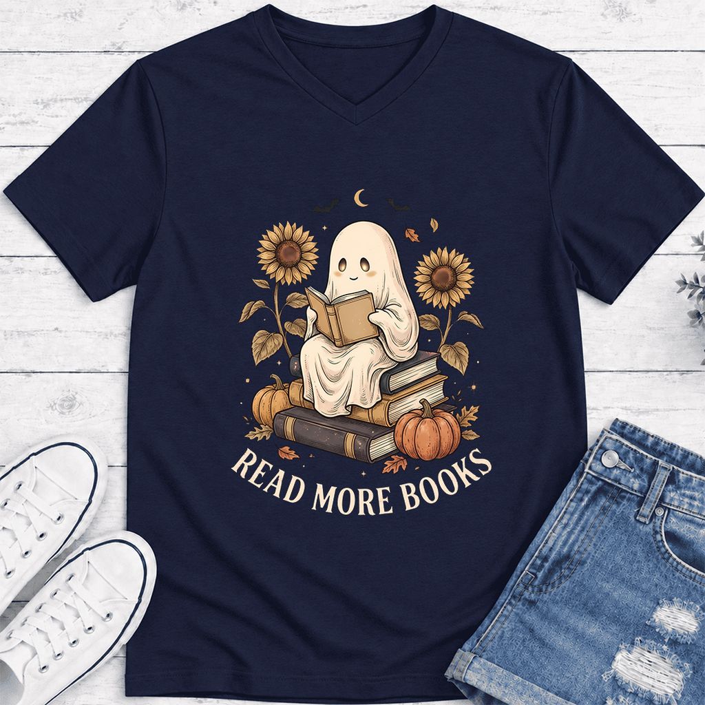 Read More Books Ultra-Soft V-Neck | Cozy Book Lover Gift Navy