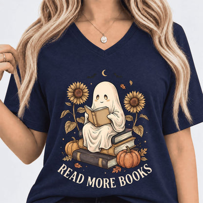 Read More Books Ultra-Soft V-Neck | Cozy Book Lover Gift Navy