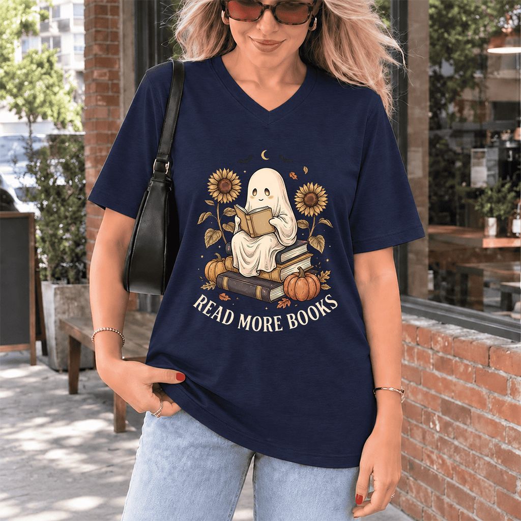 Read More Books Ultra-Soft V-Neck | Cozy Book Lover Gift Navy