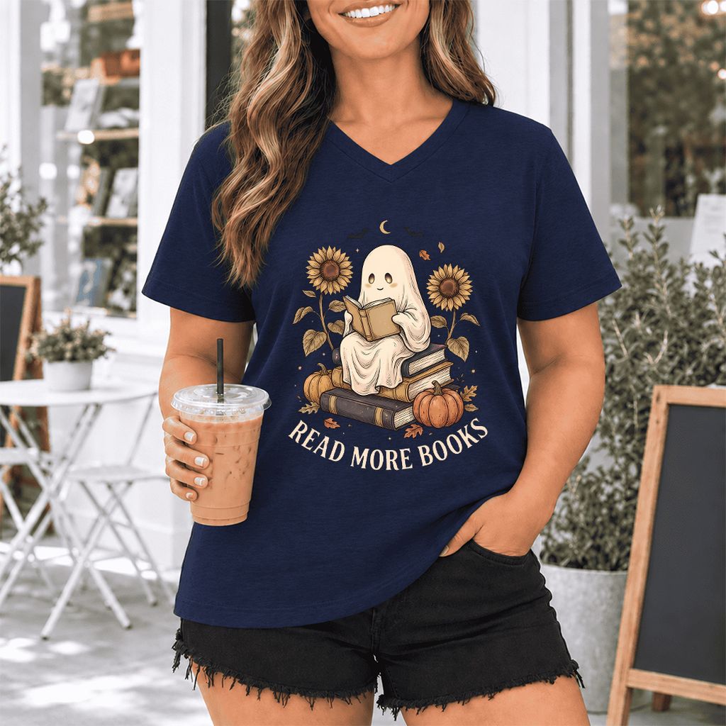 Read More Books Ultra-Soft V-Neck | Cozy Book Lover Gift Navy