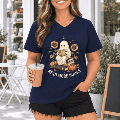 Read More Books Ultra-Soft V-Neck | Cozy Book Lover Gift Navy