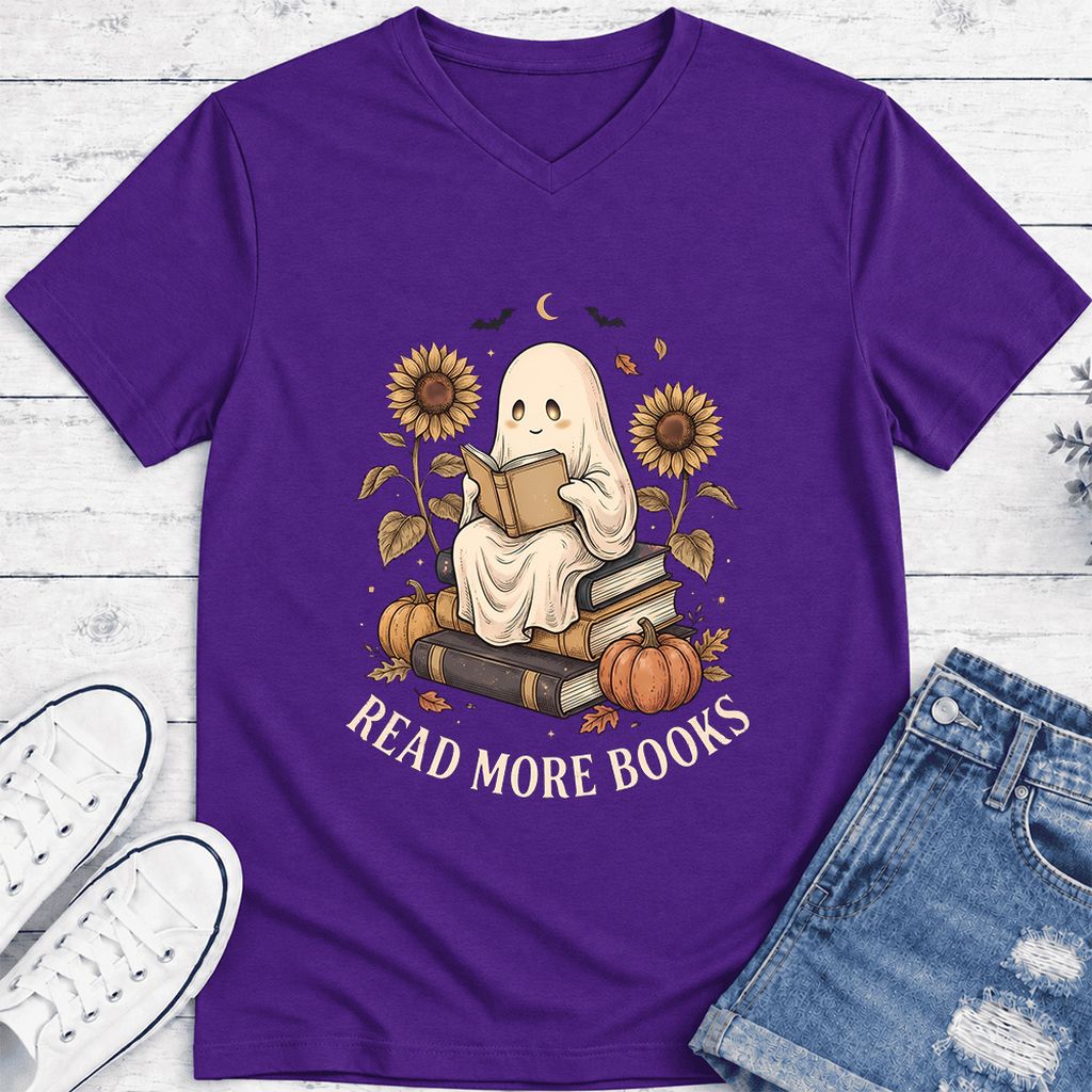 Read More Books Ultra-Soft V-Neck | Cozy Book Lover Gift Team Purple