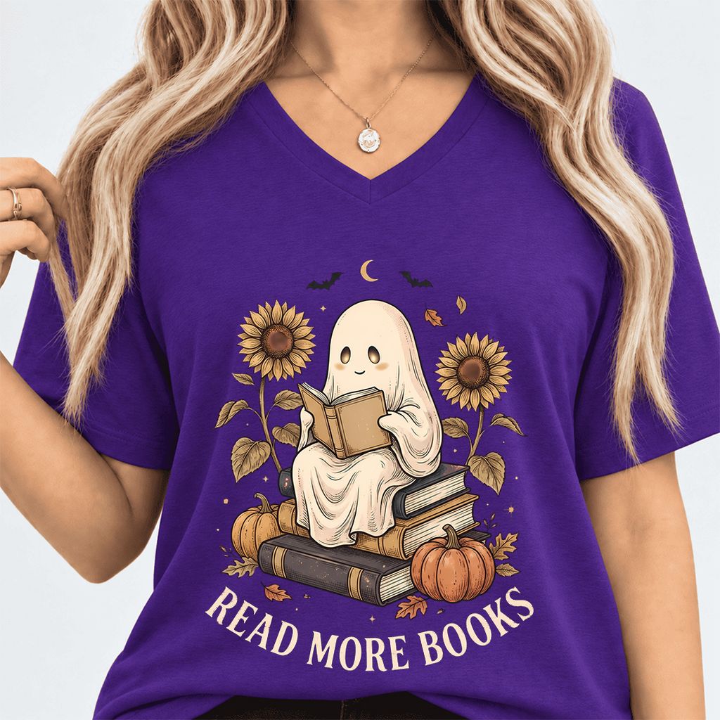 Read More Books Ultra-Soft V-Neck | Cozy Book Lover Gift Team Purple