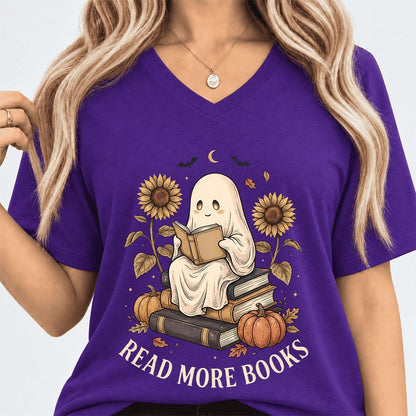 Read More Books Ultra-Soft V-Neck | Cozy Book Lover Gift Team Purple