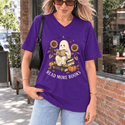 Read More Books Ultra-Soft V-Neck | Cozy Book Lover Gift Team Purple