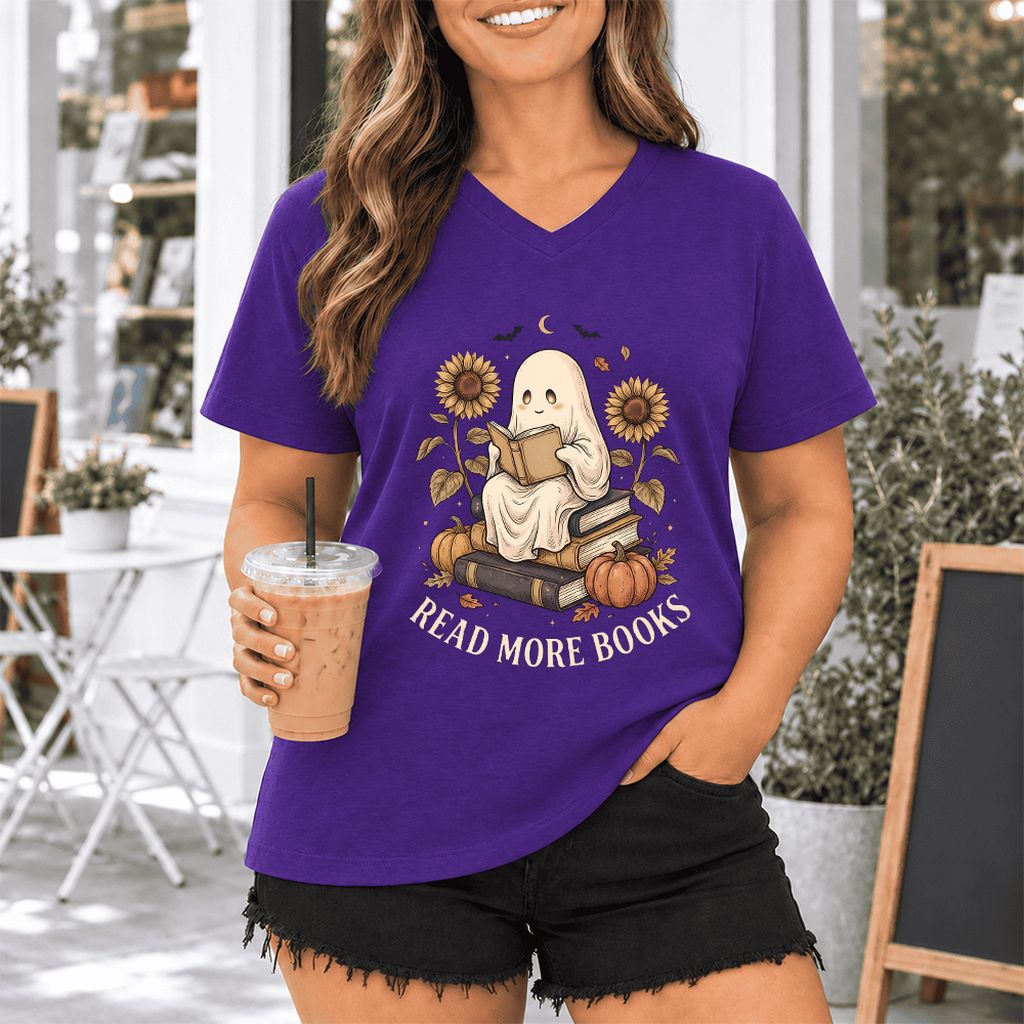 Read More Books Ultra-Soft V-Neck | Cozy Book Lover Gift Team Purple