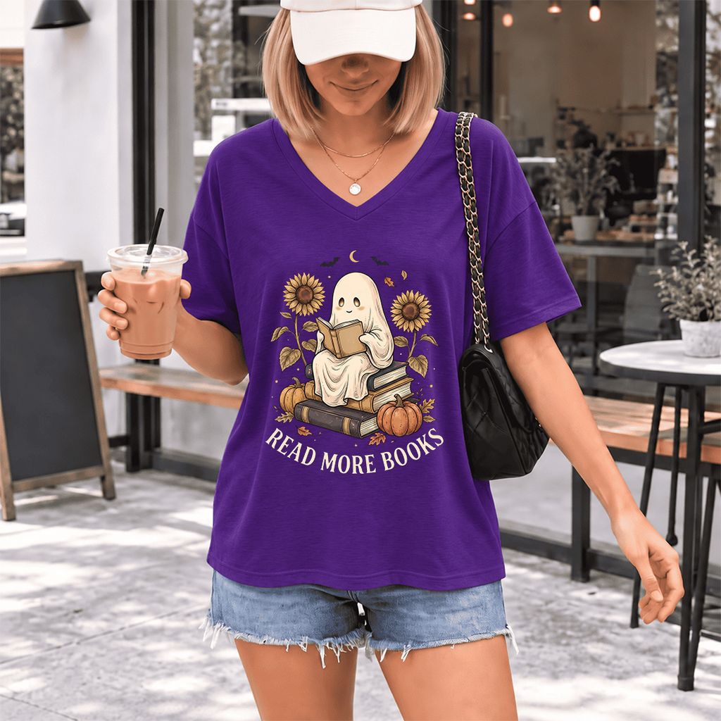 Read More Books Ultra-Soft V-Neck | Cozy Book Lover Gift Team Purple