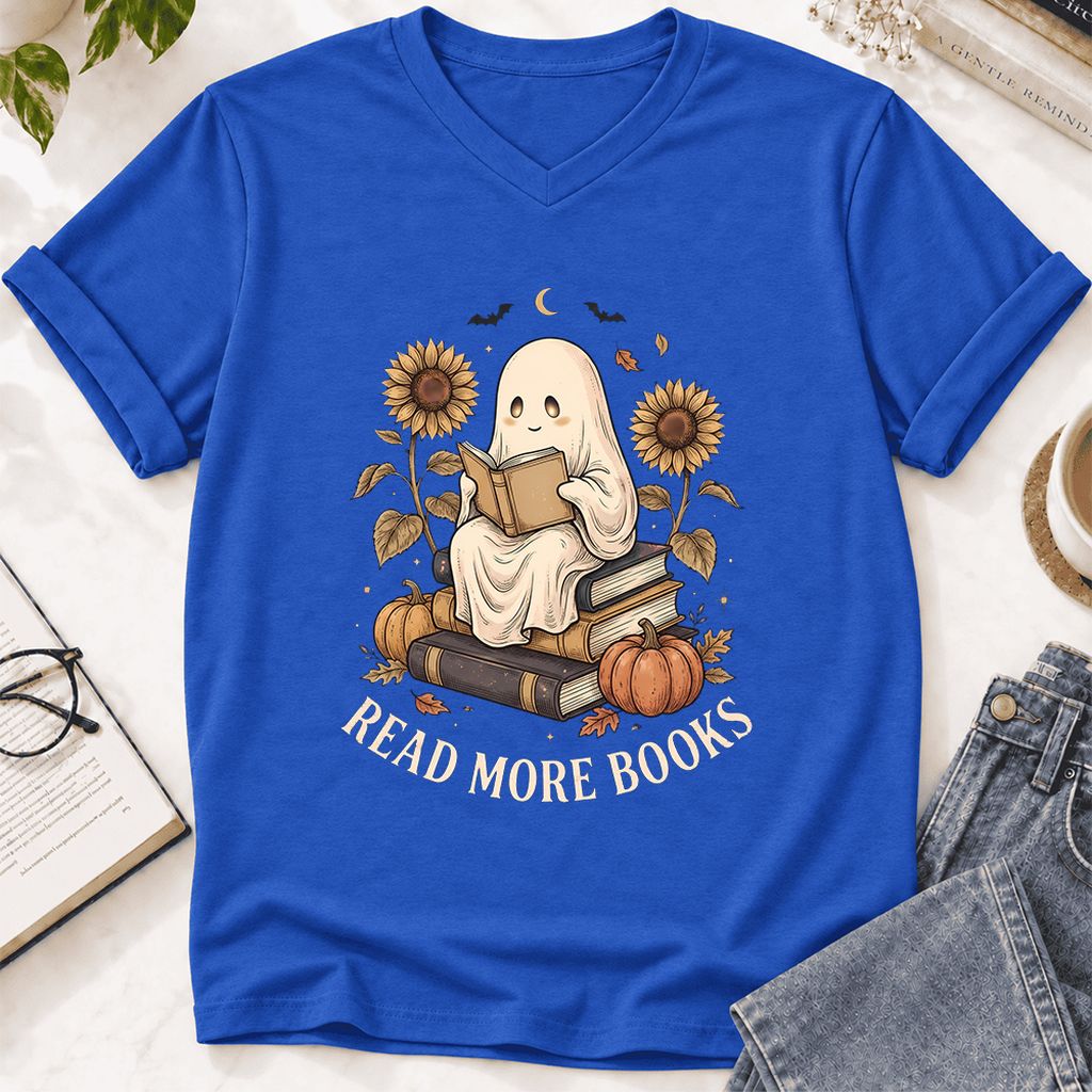 Read More Books Ultra-Soft V-Neck | Cozy Book Lover Gift True Royal