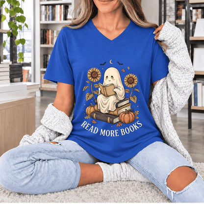 Read More Books Ultra-Soft V-Neck | Cozy Book Lover Gift True Royal